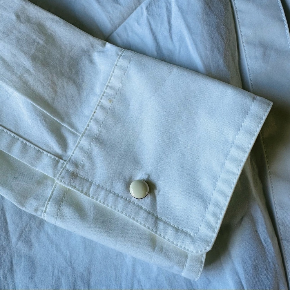 Tory Burch 100% Cotton White Button Down Slim Fit Shirt Sz 2 - Picture 3 of 7